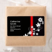 Adresetiketten van de zwarte en de Rode Daisy Etiket (Insitu)