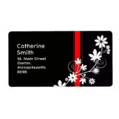 Adresetiketten van de zwarte en de Rode Daisy Etiket (Voorkant)