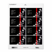 Adresetiketten van de zwarte en de Rode Daisy Etiket (Full Sheet)