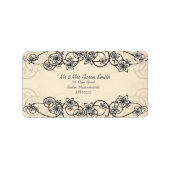   Adresetiketten van Floral Swirl Etiket (Voorkant)