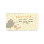 Adresetiketten van geel Baby shower Etiket (Voorkant)