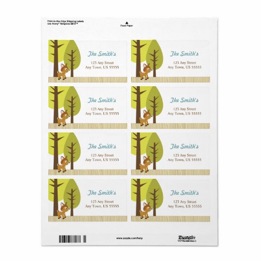 Adresetiketten van herten etiket (Full Sheet)