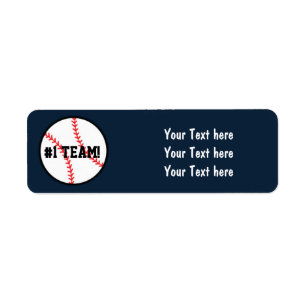 Adresetiketten van het Blue Baseball Team Birthday Etiket