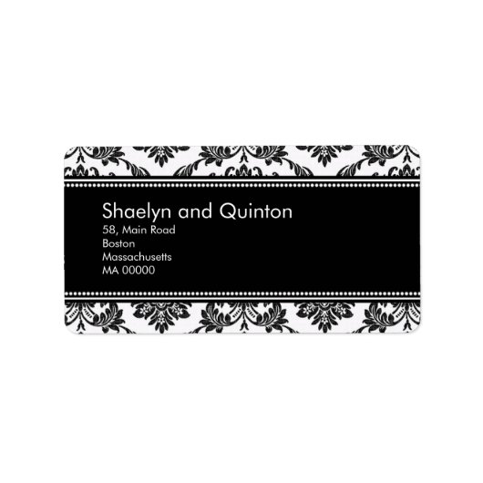 Adresetiketten van het donkerbruin-witje-huwelijk etiket (Voorkant)