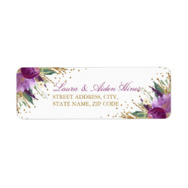 Adresetiketten van het Floral Sparking Amethyst We Etiket