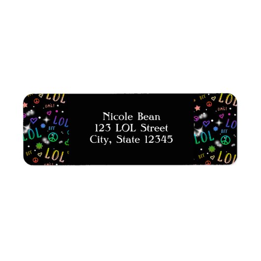 Adresetiketten van het meisje Rainbow LOL Birthday Etiket (Voorkant)