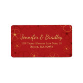 Adresetiketten van het Rood- en goudkerriebloesems Etiket (Voorkant)