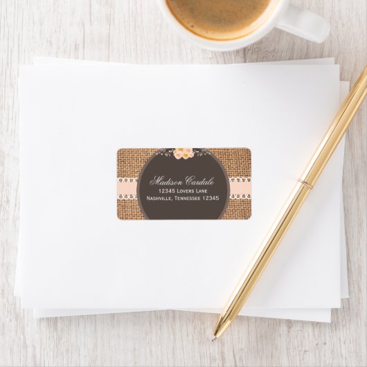 Adresetiketten van het Rustige land Burlap Wedding Etiket (Insitu)
