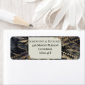 Adresetiketten van het soort "late gold botanical" etiket (Insitu)