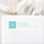 Adresetiketten van het Turquoise Square Monogram Etiket (Insitu)