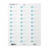 Adresetiketten van het Turquoise Square Monogram Etiket (Full Sheet)