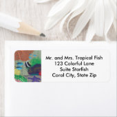 Adresetiketten van kleurrijke tropische visstaarte etiket (Insitu)