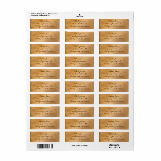 Adresetiketten van koper etiket (Full Sheet)