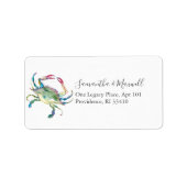 Adresetiketten van kustkrabben voor Waterverf Etiket (Voorkant)