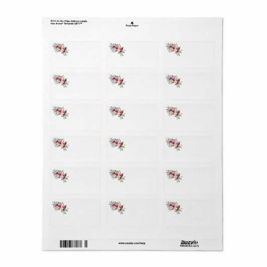 Adresetiketten van libellen en bloemen etiket (Full Sheet)