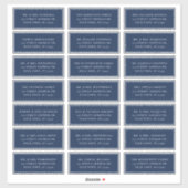 Adresetiketten van marineblauw rond het huwelijk sticker (Vel)