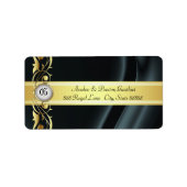 Adresetiketten van marquis Black en Gold Silk Etiket (Voorkant)