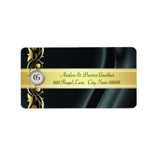 Adresetiketten van marquis Black en Gold Silk Etiket