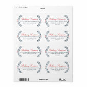 Adresetiketten van Navy en Red Floral Etiket (Full Sheet)