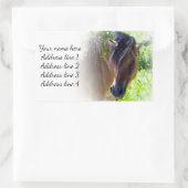 Adresetiketten van paarden rechthoekige sticker (Tas)