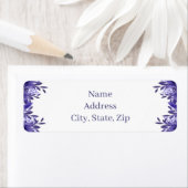 Adresetiketten van Paarse Blauwe Floral Etiket (Insitu)