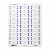 Adresetiketten van Paarse Blauwe Floral Etiket (Full Sheet)