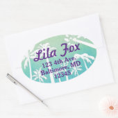 Adresetiketten van palmpalmen ovale sticker (Envelop)