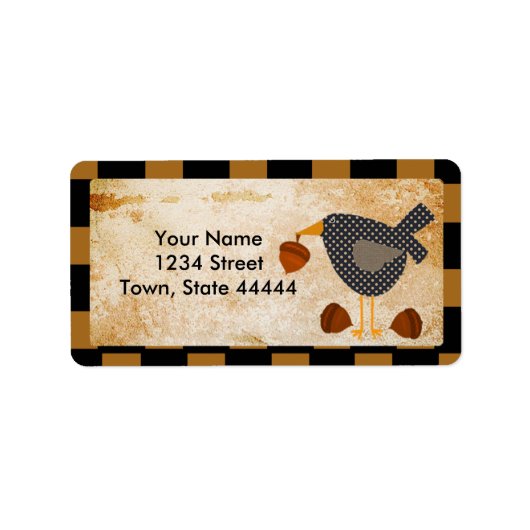 Adresetiketten van prim Crow en Acorns Etiket (Voorkant)