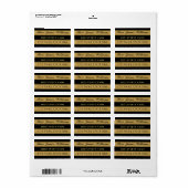 Adresetiketten van Royal Gold Leaf Black Stripes Etiket (Full Sheet)