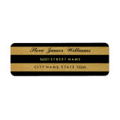 Adresetiketten van Royal Gold Leaf Black Stripes Etiket (Voorkant)