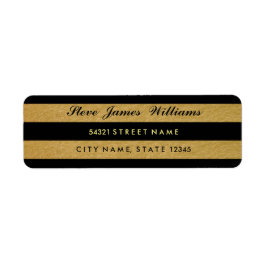 Adresetiketten van Royal Gold Leaf Black Stripes Etiket