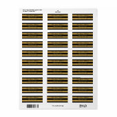 Adresetiketten van Royal Gold Leaf Black Stripes Etiket (Full Sheet)