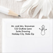 Adresetiketten van Snowman omtrekken Etiket (Insitu)