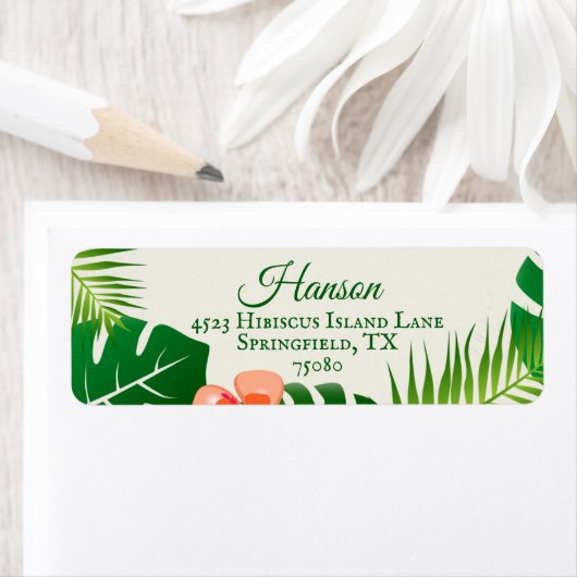 Adresetiketten van Tropical Island Beach Luau Etiket (Insitu)