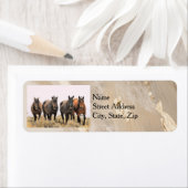 Adresetiketten van wilde paarden etiket (Insitu)