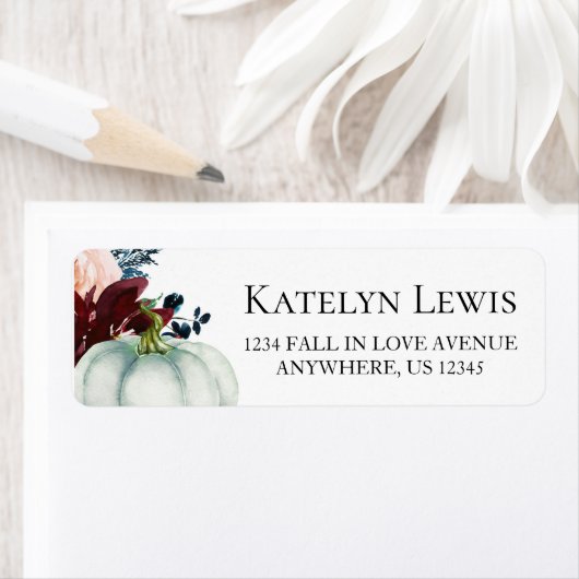 Adresetiketten van witte pompoen etiket (Insitu)