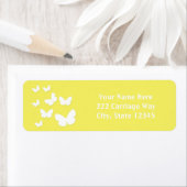 Adresetiketten van zoete geel en witte vlinders etiket (Insitu)