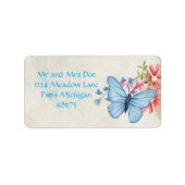Adresetiketten/vlinder en bloemen etiket (Voorkant)