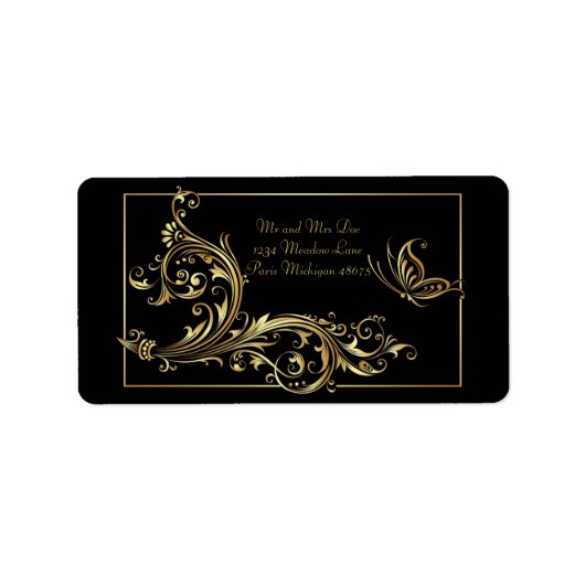 Adresetiketten/vlinder en zwenken etiket (Voorkant)