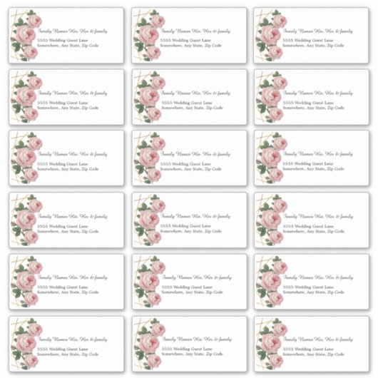 Adresetiketten voor aangepaste weddenschappen Roze Sticker (Voorkant)