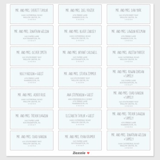 Adresetiketten voor blauw en grijs Baby shower Sticker (Vel)