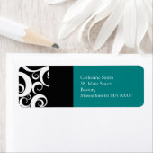 Adresetiketten voor blauwgroen en zwarte Damask-zw Etiket (Insitu)