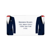 Adresetiketten voor BlueAnd White Gay Wedding Etiket (Voorkant)