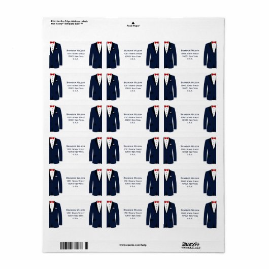 Adresetiketten voor BlueAnd White Gay Wedding Etiket (Full Sheet)
