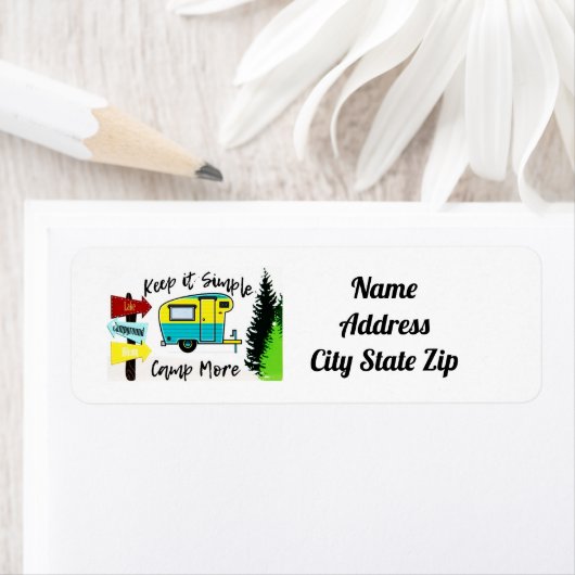 ADRESETIKETTEN VOOR DE "CAMPER" ETIKET (Insitu)