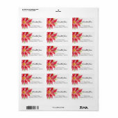 Adresetiketten voor de kerstWaterverf Poinsettia Etiket (Full Sheet)