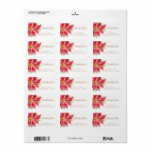 Adresetiketten voor de kerstWaterverf Poinsettia Etiket (Full Sheet)