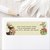 Adresetiketten voor de Rode en Mint Deer Holiday Etiket (Insitu)