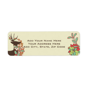 Adresetiketten voor de Rode en Mint Deer Holiday Etiket