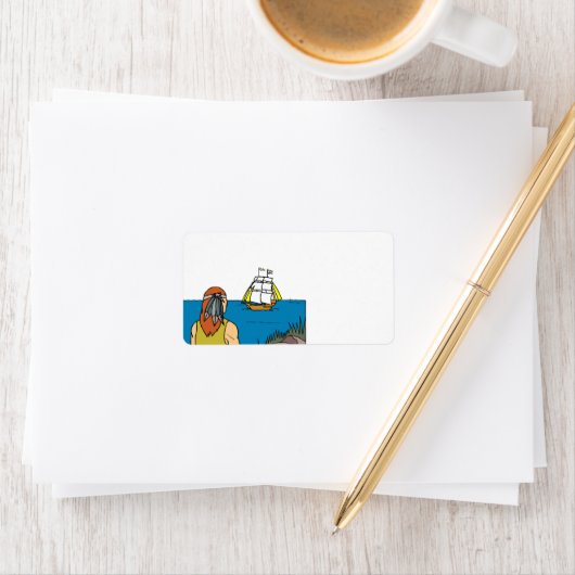 Adresetiketten voor de Thanksgiving van Pilgrim Ma Etiket (Insitu)